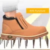 Chaussures de travail pour hommes, bottes de sécurité imperméables et anti-étincelles en cuir, antidérapantes, noires, 231225