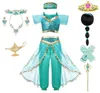 Kid Aladdin und die Magic Lamp039S Prinzessin Top und Hosen Kleidung Set mit Stirnband Mädchen Jasmin Geburtstagsfeier Dress Up 9870475