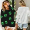 2024 Spring Automne Baseball Sequin Sweatshirt Loose Loose Casual Long Sleeve O Necol Tapover Extérieur pour femmes Tops 231227