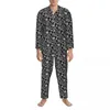 Men's Sleepwear Green Paisley Pajamas Men Vintage Print Cute Soft Room Nightwear Autumn 2 Pieces Aesthetic Oversized Pattern Pajama Sets