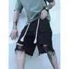 Men's Summer Street Style Ripped Dye Design Denim Shorts with High Stretch Knee Length Comfort