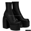 Sandals Ankle Boots Women Fashion High Platform Shaped Heel Chunky Heels Zipper Designer Shoes 44 Drop Delivery Dhdjz