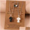 Pendant Necklaces European American Black White Mushroom Yin And Yang Drop Delivery Jewelry Pendants Otz8R