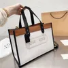 2023 Bolsas de cosméticos Estuches Tote Diseñador Bolso Lienzo Lichee Campo blanco Bolsa de asas Cuero genuino Para mujer Hombro grande Bolso de mujer Crossbody Lujo 23021404CZ