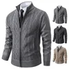 autumn and winter cashmere padded warm casual men's knitted sweater coat 231227