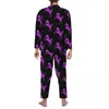 Men's Sleepwear Horse Spring Cute Animal Casual Oversized Pajama Sets Male Long Sleeve Soft Leisure Custom Home Suit