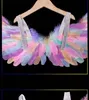 Crianças adultas brancas rosa LED GLOW Light Angel Angel Wing Fantases de festas de aniversário Mostrar decoração de parede de casamento Halloween 231227