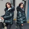 Women's Down Big Fur Collar Jacket Women Winter Overrock Bright For Coat Puffer Hooded