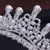 Clipes de cabelo Tiaras e coroas Luxo CZ CZ PARA PRINCESS Acessórios de casamento de noivado para jóias de noiva CRISTAL CRISTAL