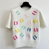 Vrouw Truien Luxe Designer Trui Gebreid T-shirt Korte Mouwen Dames Losse Holle Top Femme Chandails