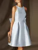 Neue Sky Blue Kurze Cocktail Party Kleid Jewel Spitze Appliques Satin Aline Geburtstag Club Kleider Robe De Soriee Vestidos De festa