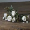 Dekorativa blommor 5 datorer/parti vintage simulering klassisk rosbukett bröllop hem dekoration konstgjorda blommor dekorationer