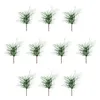 Decorative Flowers 10pcs Artificial Pine Needles Branches Green Simulation Snow Berry Branch Christmas Holiday Home Party Decorations