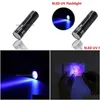 Autre Jardin de la maison Nouveau Mini UV Tra Violet 9 LED Lampe de poche Torche 4.5V 395Nm Lampe en aluminium étanche en plein air Portable Tactique Dhycg