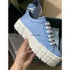 Women Wheel Cassetta Platform Flat Sneakers tjock gummibotten Trainer Canvas Lace-Up Shoes Luxury Casual Shoes 35-40