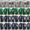 7 Audric Estime Notre College Football Jersey 10 Sam Hartman Joe Montana White Green College College Jerseys Mens No Name