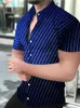 Camicie casual maschile hawaiane camicia da uomo di lusso camicia vintage alla moda a maniche corte a maniche corta abbottonata blusa chimica homme