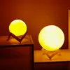 Creative Moon Lamp 3D LED -stjärnljus med fjärrkontroll USB sovrum sovrum nattljus, träram 7,1 tum, gåva för vuxna barn flickor pojkar