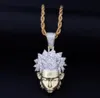 Hip Hop Full AAA CZ Zirkon Bling aus Cartoon uzumaki Anhänger Halskette für Männer Rapper Schmuck Gold Farbe 2010149014572