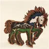 Autre décor à la maison 3D cheval artisanat laser découpé bois matériel décor à la maison cadeau art artisanat forêt sauvage animal table décoration Statu Dhgarden Dhizy