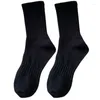 Women Socks 1/5pairs Thicken Cotton Men's Solid Bottom Terry Long Black White Sport Male Breathable Casual Calcetines