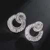 Victoria Wieck Luxury Jewelry 925 Sterling Silverrose Gold Fill Princess Cut White Topaz Cz Diamond Women Wedding Stud Earrin302L