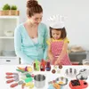 42個のPCSプレーキッチンおもちゃの子供シェフロールプレイセットクッキングセット幼児のための教育ギフト