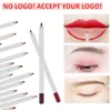 Geen merk Witte lippotloden Langdurige pigmenten Matte Liplinner Waterdicht wenkbrauwpotlood eyeliner Make-up Tool accepteer je logo3761920