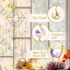 Sun Catcher Cristal Suspendu Prismes En Verre Suncatcher Vent Pendentifs Carillons pour Voiture Fenêtre De Mariage Décorations De Jardin Extérieur 231227