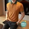 Men's Polos Summer Casual Short Sleeved Polo Shirts/Male Fashion High Quality Breathe Sleeve Shirt Mulberry Silk Clothing