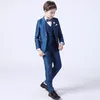 Crianças meninos branco blazer colete calças 3 pçs conjunto crianças batismo casamento baile terno bebê menino elegante vestido adolescente festa traje 231228