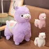 Animaux en peluche en peluche, selle créative en alpaga, jouet mignon de dessin animé, poupée douce en peluche, décoration de la maison, cadeau d'anniversaire et de noël pour enfants L231228