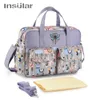 Style Waterproof Diaper Bag stora kapacitet Messenger Travel Bag Multifunktionell moderskap Mother Baby Barnväskor 231227