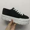 Women Wheel Cassetta Platform Flat Sneakers tjock gummibotten Trainer Canvas Lace-Up Shoes Luxury Casual Shoes 35-40