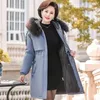 Kvinnors dike rockar 2023 Winter Jacka Women Parka Fashion Long Coat Hooded Parkas Slim With Fur Collar Warm Snow Wear vadderade kläder K186