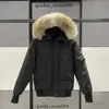 Canda ganso Golden Goose Pilot Canadian Down Jacket Real Wolf Pur com capuz com capuz Parkas Cartão Págôs com zíper quente