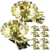 Kaarsenhouders 10 pc's Kerstmis gesneden ijzeren cliphouder metalen bekerbasis (gouden zwaluwstaartclip) 10 -stcs clips voor boom bulkfeestje