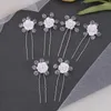 Haarspeldjes 6 stuks sets bloemen handgemaakte mode haarspelden bruiloft accessoires ontwerp zilver kleur hoofd sieraden haarspeldjes