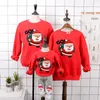 Red Sweaters for Family Match Santa Claus Christmas Adult Kids Pajamas Mom and Daughter Elk Xmas Sweatshirt Outfits High Quality 231228