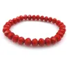 Dark Red 8mm Faceted Crystal Beaded Bracelet For Women Simple Style Stretchy Bracelets 20pcs lot Whole2718