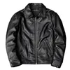 ブラックカウハイドジャケットの男性本革のコートパパの革のジャケットスプリングと秋の服のサイズS-5XL 231228