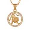 Collane con ciondolo 12 Collana con segno zodiacale Catena in oro Ciondolo con moneta animale Pendenti con pesci Ciondolo con stella Girocollo Collana con astrologia Dhgarden Dh8Jg