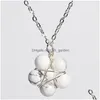 Pendant Necklaces Natural Crystal Rough Round Beads Stone Necklace Star Beaded Flower Gemstone Pendants For Drop Delivery Je Dhgarden Dhgta