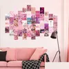 Paintings 50Pcs Pink Aesthetic Picture For Wall Collage Print Kits Warm Color Room Decor Girls Art Prints Dorm Poster 210310 Drop Deli Dhoxh