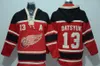 Herren Detroit Red Wings #13 Pavel Datsyuk #9 Howe #14 Nyquist #19 Yzerman #40 Zetterbery #71 Larkin Red Black Eishockey-Trikots Kapuzenpullover