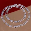 8mm platt hästpiskhalsband sterling silverpläterad halsband STSN018 mode 925 silverkedjor halsbandsfabrik chri257m