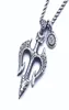 Nowy osobowość Sea King Trident Titanium Steel Wisiant Naszyjnik Hiphop Mężczyzn Modny Retro Temperament Cool Jewelry Gift5730926