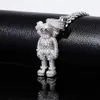 Iced Out Cartoon Puppets Pendant Necklace Cubic Zirconia Necklace Fashion Hip Hop Jewelry Mens Gift Y200810277S