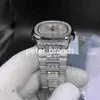 Top-Qualität Herren-Automatikuhren Iced Out Diamond Watch 40 mm Silber Edelstahl Baguettes Diamond Lünette Saphir Watch3072