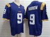 LSU Tigers 5 Jayden Daniels Football Jersey #9 Joe Burreaux Joe Burrow Tyrann Mathieu 3 Odell Beckham Jr. Justin Jefferson Purple College National Champions Patch